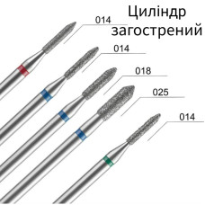 Фреза Алмазная Цилиндр острый синяя